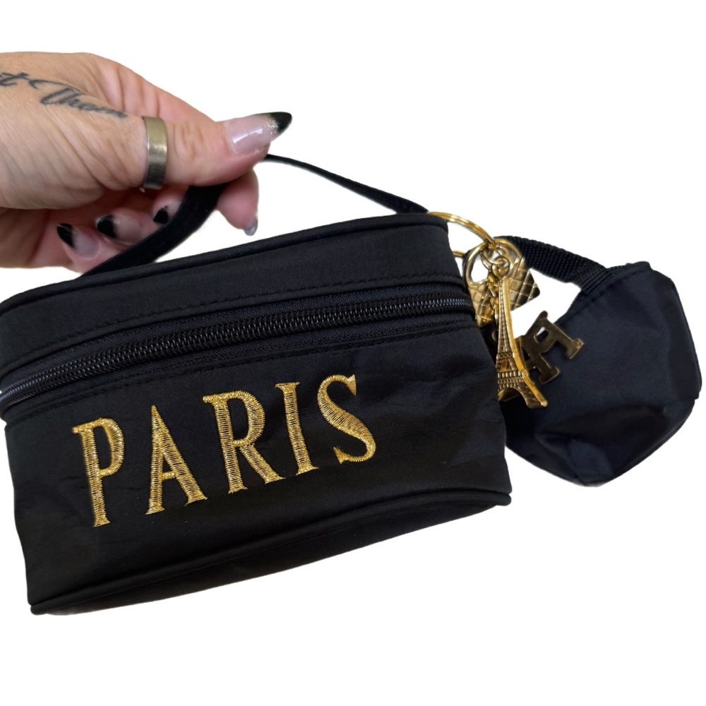 Black and Gold Paris Cosmetic Bag